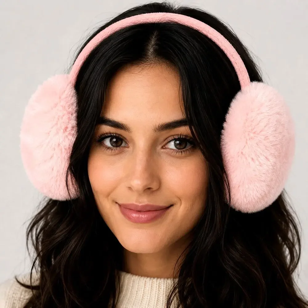 Winter Fluffy Comfortable Adjustable Earmuffs - Pink